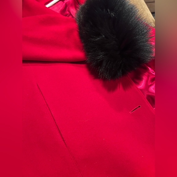 Stunning ❤️ Vintage ‼️ Wool & Cashmere Coat With Removable Fur Collar & Cuffs - Picture 6 of 11